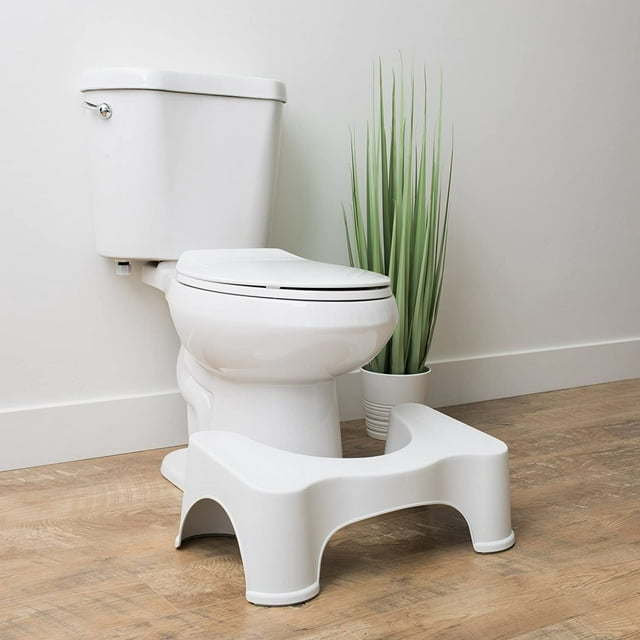 The Original Bathroom Toilet Stool, 7 Inch height, White
